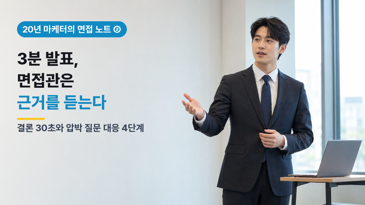 3분 발표와 압박 질문, 면접관은 결론보다 판단 근거를 듣는다