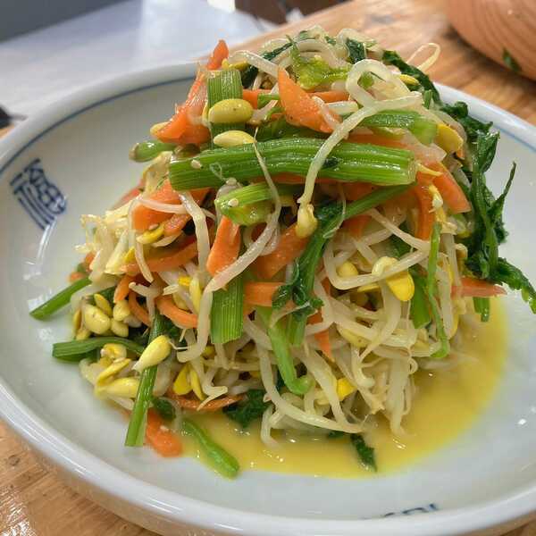 겨자 소스 잘 어울리는 콩나물 삼색냉채 Post feature image