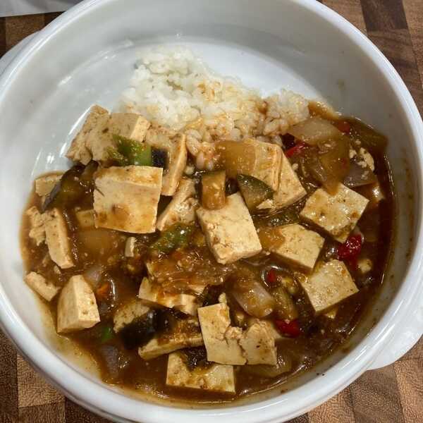채식 두부 덮밥, 마파 두부 스타일 글 이미지