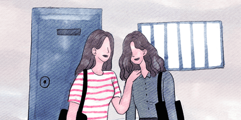 딸이 여자친구를 데리고 왔다.