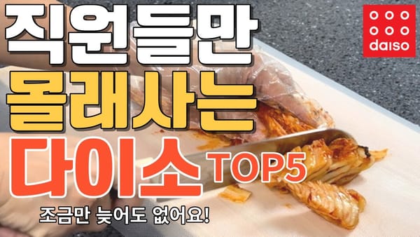 직원들만 몰래 산다는 다이소 꿀템 5가지